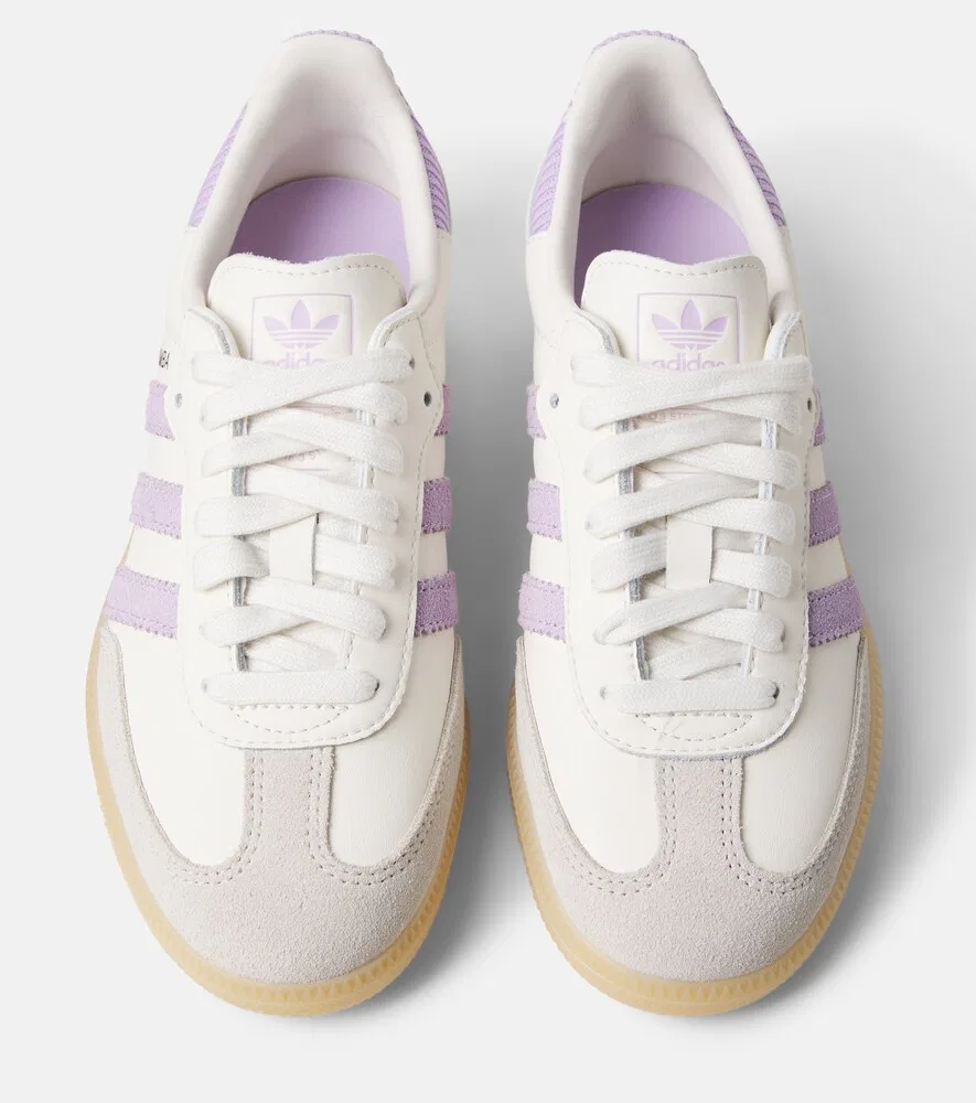Кроссовки Samba OG из кожи и замши Adidas Originals Kids, белый — фото 4