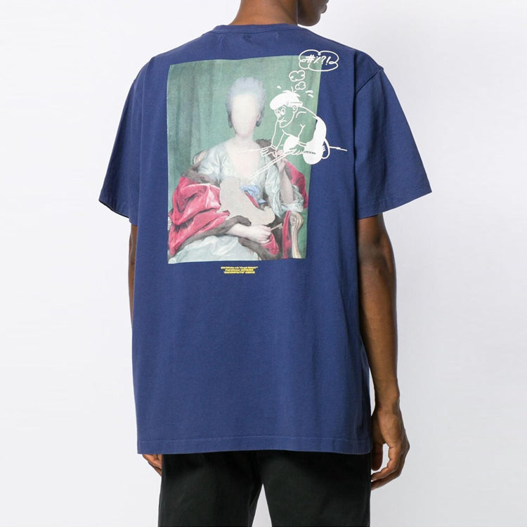 Футболка Off-White Mariana Painting Applique Short-sleeve Tee Men's Blue — фото 4