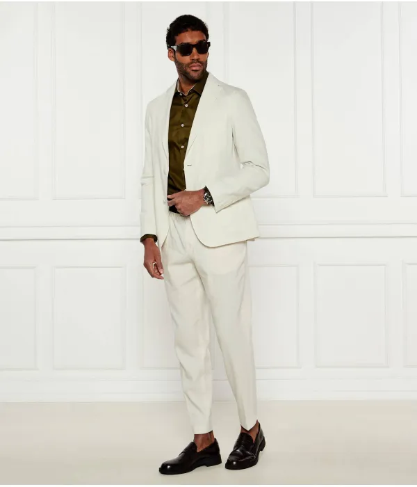 Элегантный льняной жакет p-hanry-flaps-wg-252 Slim fit Boss, белый — фото 2