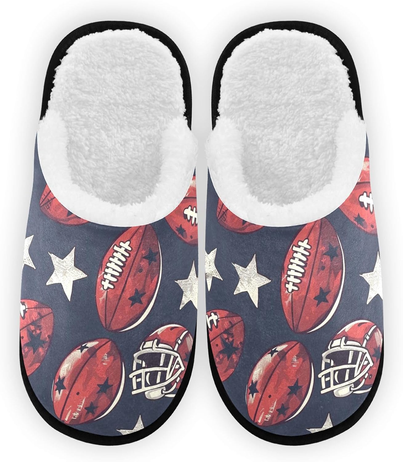 

Плюшевые тапочки FENOCHE для женщин и мужчин, теплые и удобные, для путешествий и спа, домашние тапочки с противоскользящей подошвой, American Football