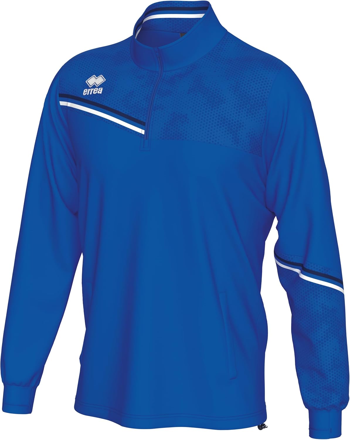 

Мужская толстовка ERREA ELIAS с застежкой-молнией до середины груди, боковыми карманами и вельветовыми штанинами. Оригинальная, синий/белый/темно-синий