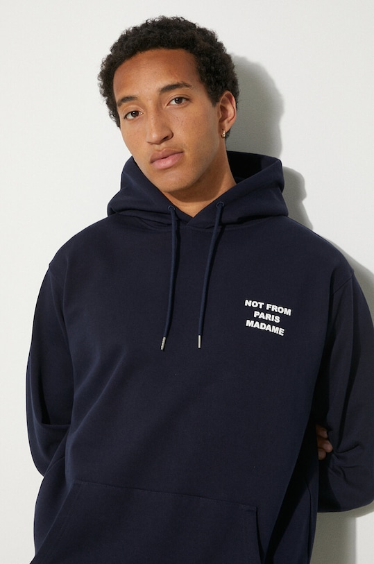 

Хлопковая худи Le Hoodie Slogan Drôle De Monsieur, темно-синий