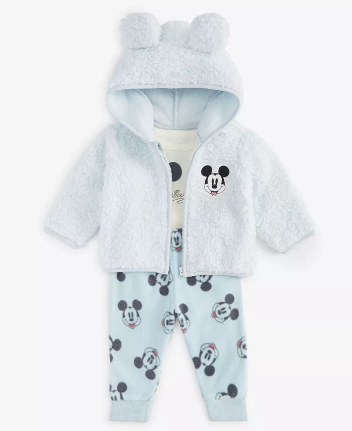 

Комплект из флиса с Микки Маусом для мальчиков, боди и штаны Disney, синий