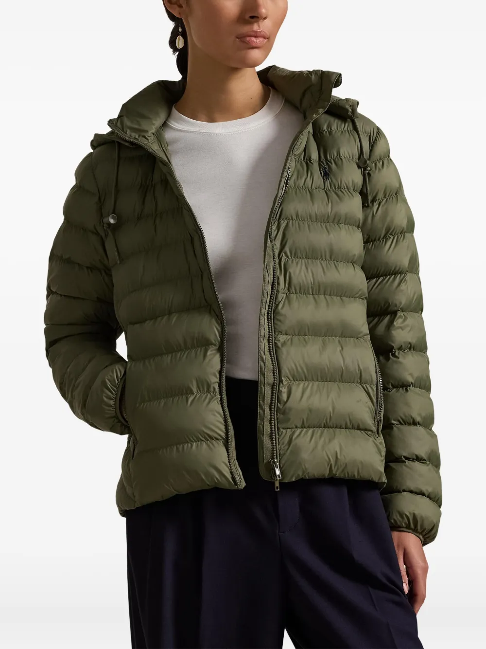 Женский пуховик Polo Ralph Lauren, оливково-зеленый