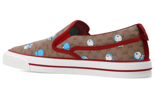 Кроссовки x doraemon gg supreme monogram slip on 'new cherry red' Gucci, красный — фото 4