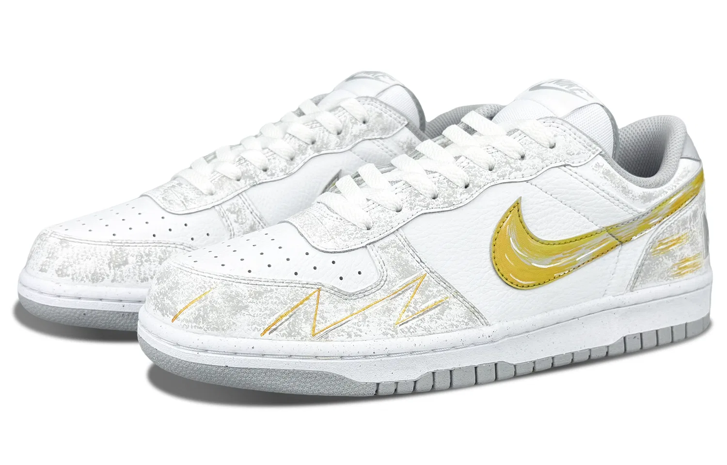 Кроссовки кеды Nike Big Low серо-золотые — фото 4