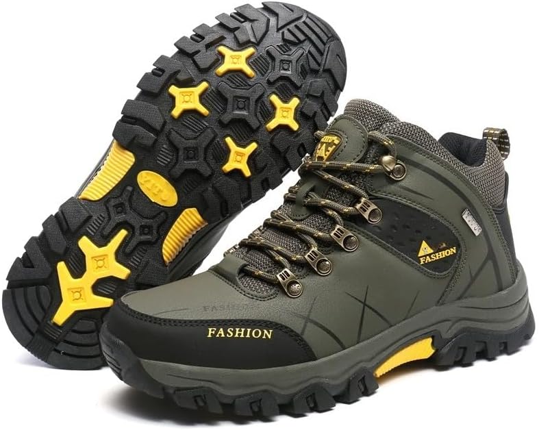 

Мужские водонепроницаемые походные ботинки Hhhchpm, легкие, с высокой и средней посадкой, дышащие, с нескользящей подошвой, для походов и трекинга, зеленый