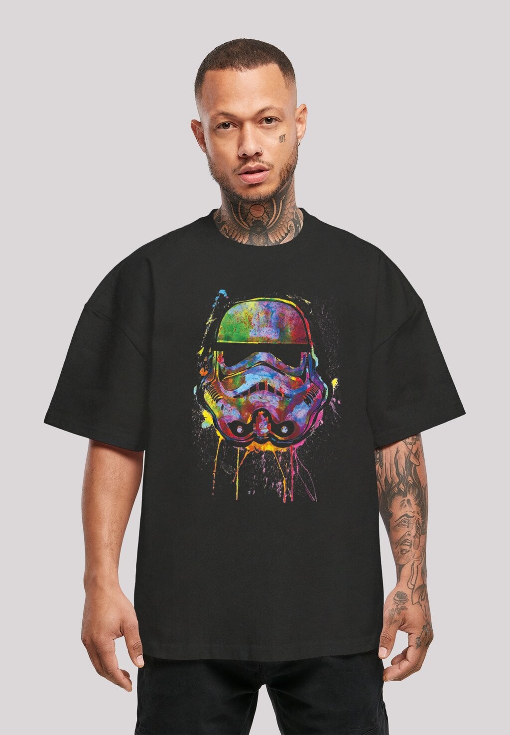 

Футболка с принтом PREMIUM STORMTROOPER PAINT SPLATS ULTRA HEAVY OVERSIZE F4NT4STIC, цвет black