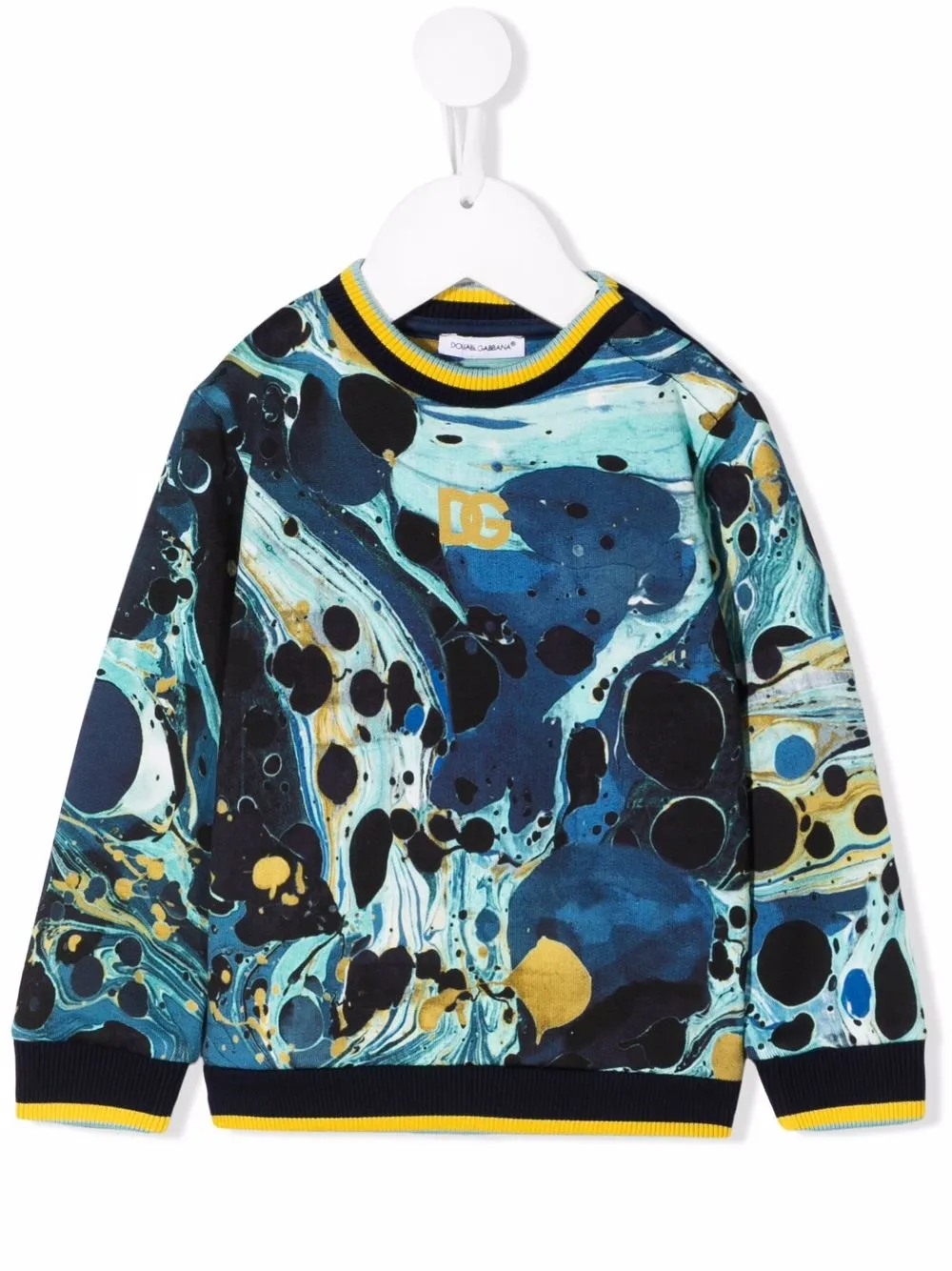 

Толстовка с абстрактным принтом Dolce & Gabbana Kids, синий