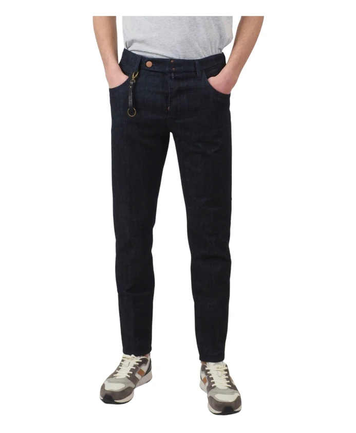 

Темно-Синие джинсы классического кроя, зауженного силуэта. Incotex, синий