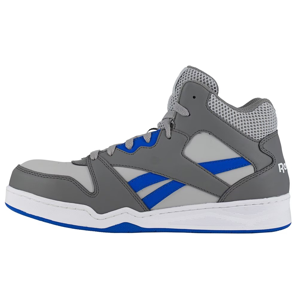 Высокие кроссовки с композитным носком Reebok Work Bb4500, grey/cobalt blue leather — фото 3