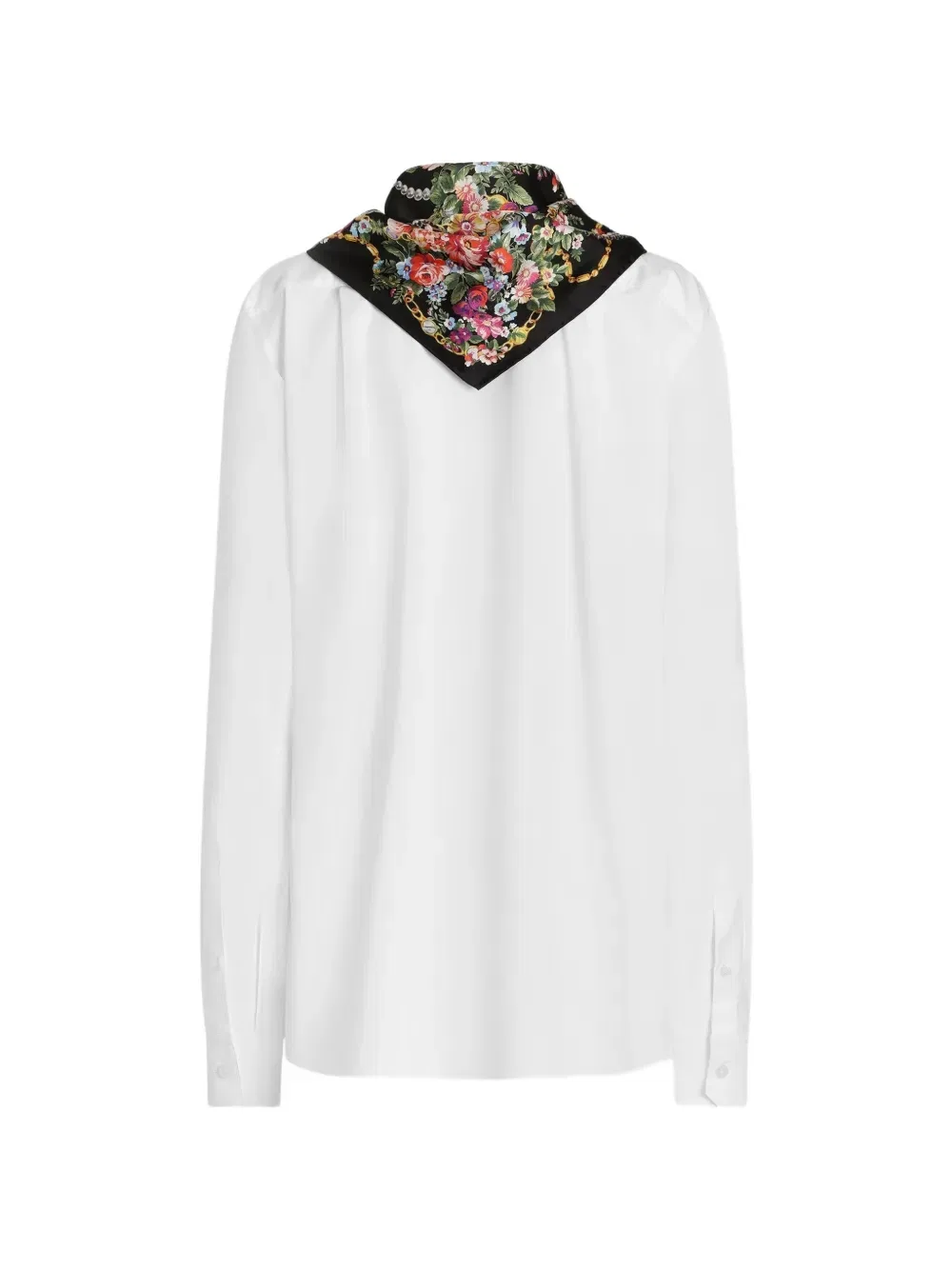 Рубашка из поплина с шелковым шарфом Dolce & Gabbana, белый — фото 2