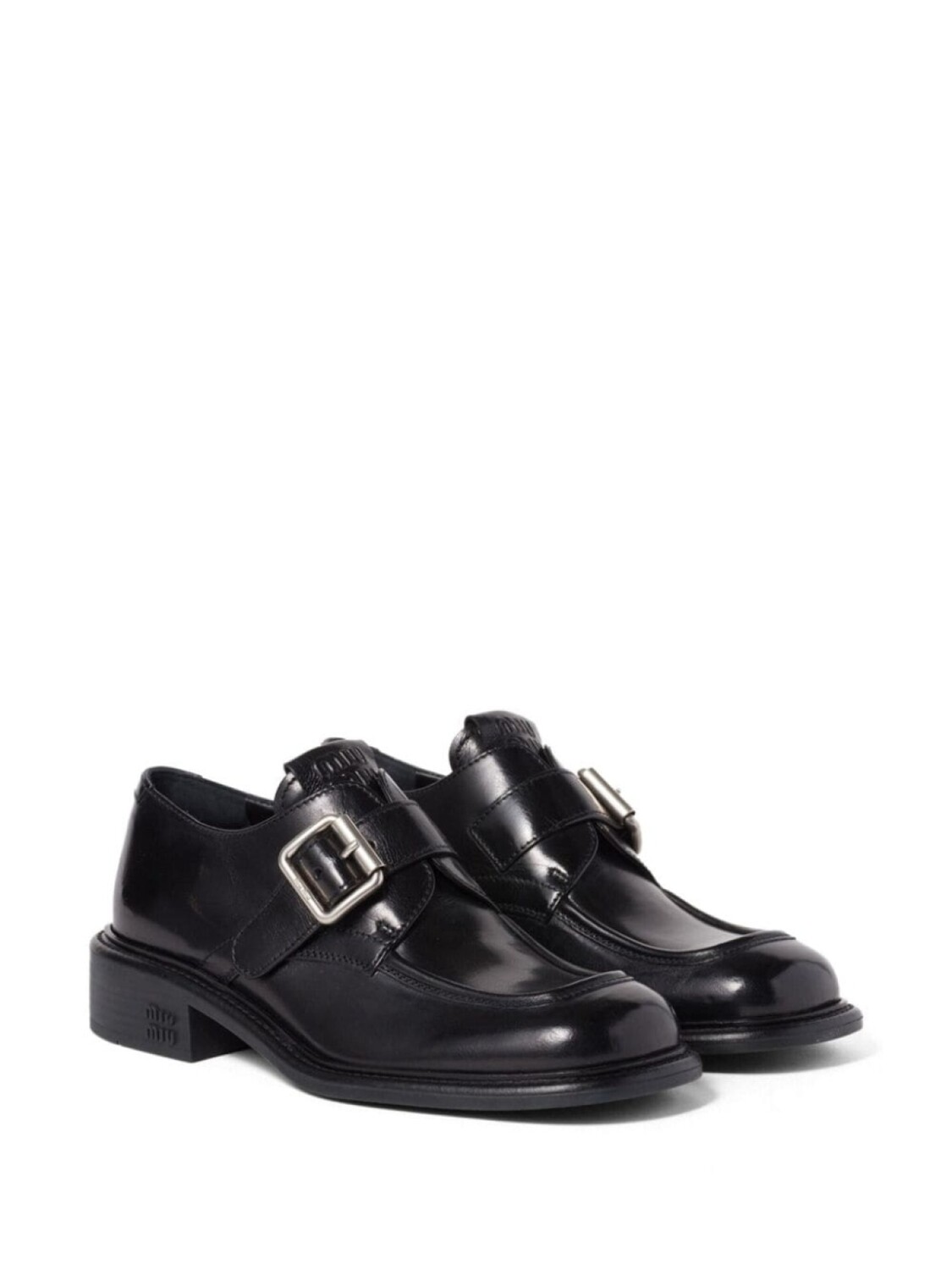 Miu Miu кожаные броги, черный