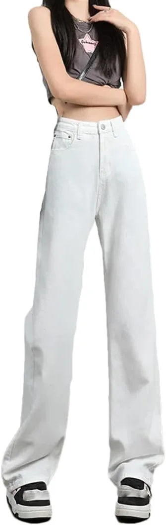 

Женские джинсы с высокой талией и прямым кроем