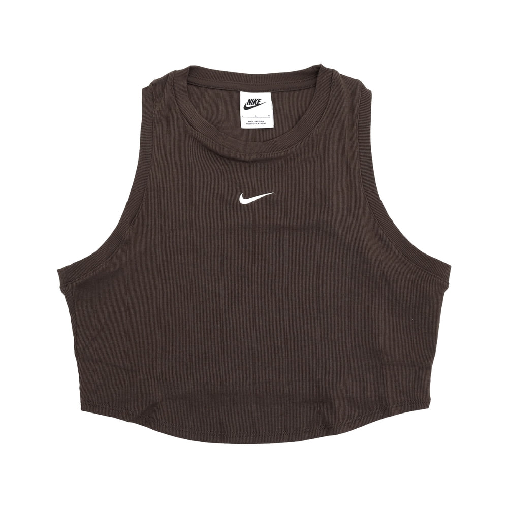 

Спортивный топ (WMNS) Nike Sportswear Essentials Ribbed Cropped Tank Top 'Brwon' FB8280-237, коричневый