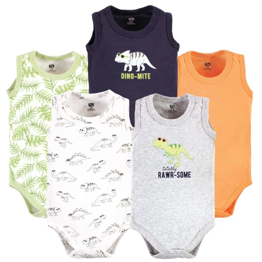 Мягкие хлопковые комбинезоны без рукавов Hudson Baby, Cool Dinosaurs