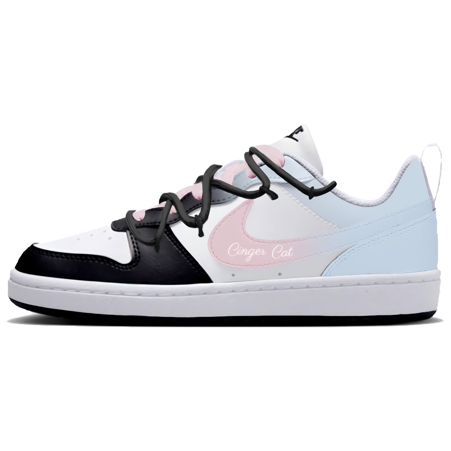 

Nike Court Borough Blue Rose нескользящие устойчивые к истиранию низкие детские скейтбординг кроссовки Black Blue Pink Kids'