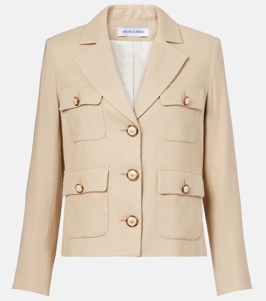 

Блейзер из льняной смеси Schuyler Veronica Beard, Stone Khaki