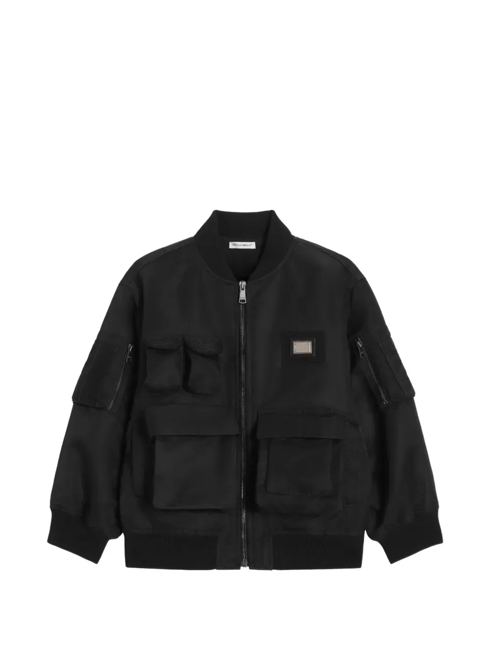 Бомбер с логотипом Dolce & Gabbana Kids, черный