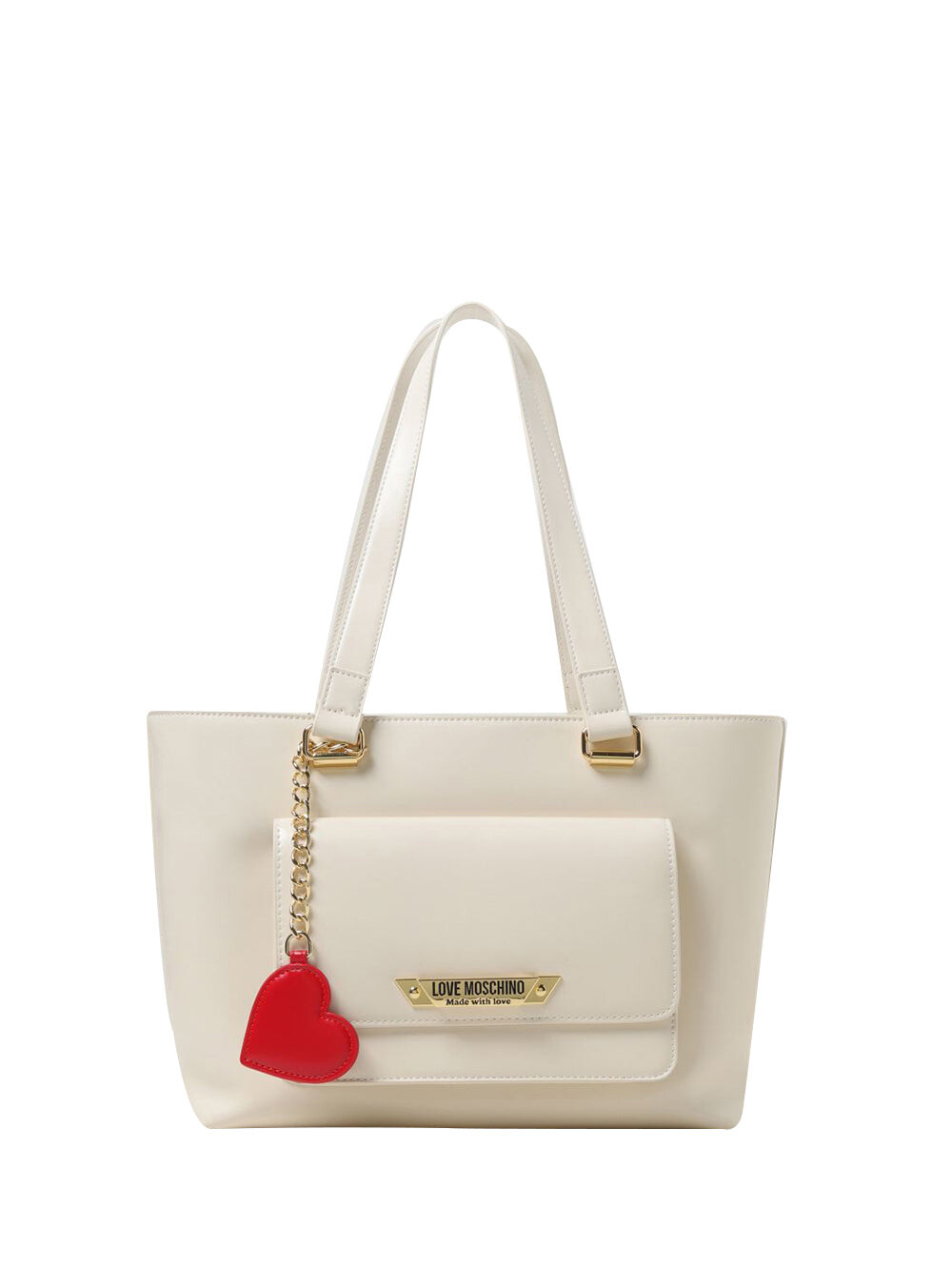 

Женский шоппер цвета слоновой кости Moschino