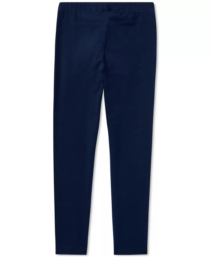 Детские легинсы с вышитым пони Stretch Cotton для девочек 2T-6X Polo Ralph Lauren, синий — фото 2