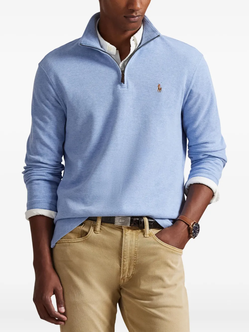 Толстовка с воротником на молнии Polo Ralph Lauren, синий — фото 3