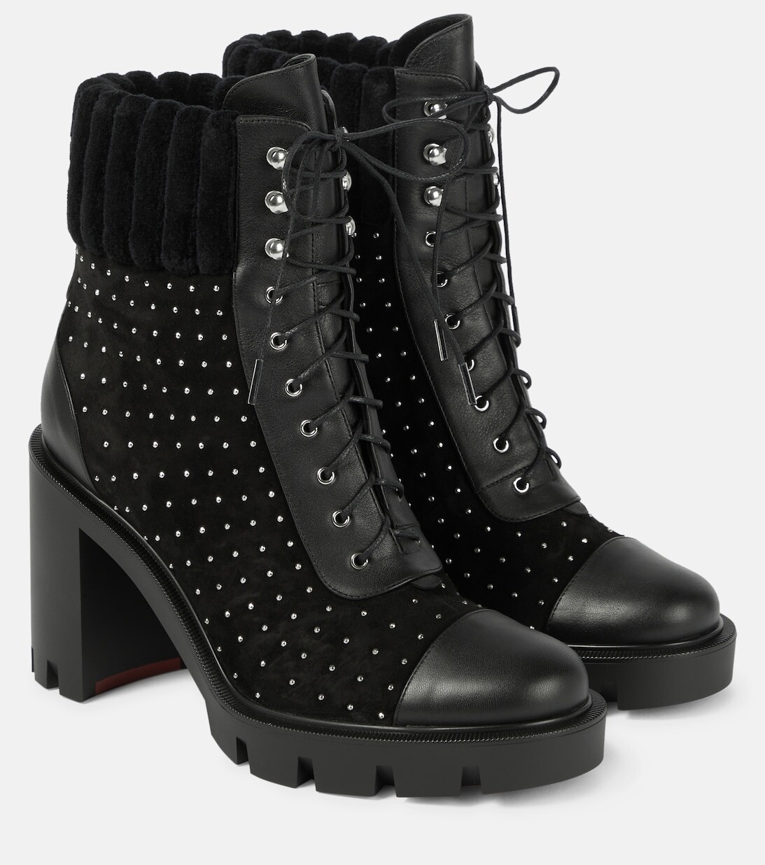 Кожаные ботильоны Dakita Lug 70 Christian Louboutin, черный