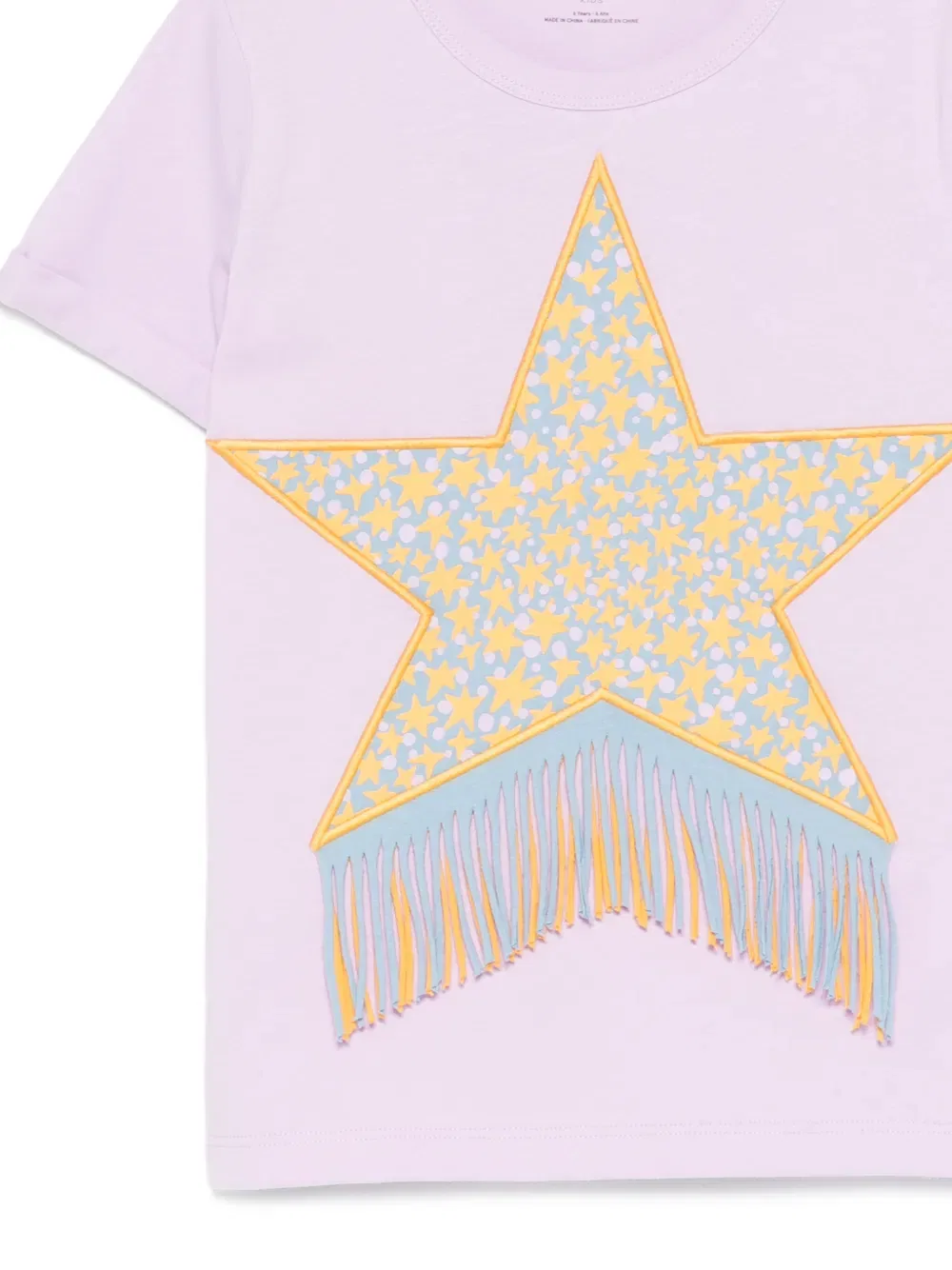 Футболка со звездами и бахромой Stella Mccartney Kids, фиолетовый — фото 3