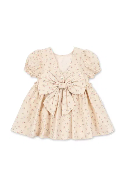 Платье мини с цветочным принтом EVIA BOW DRESS GOTS Konges Sløjd, бежевый