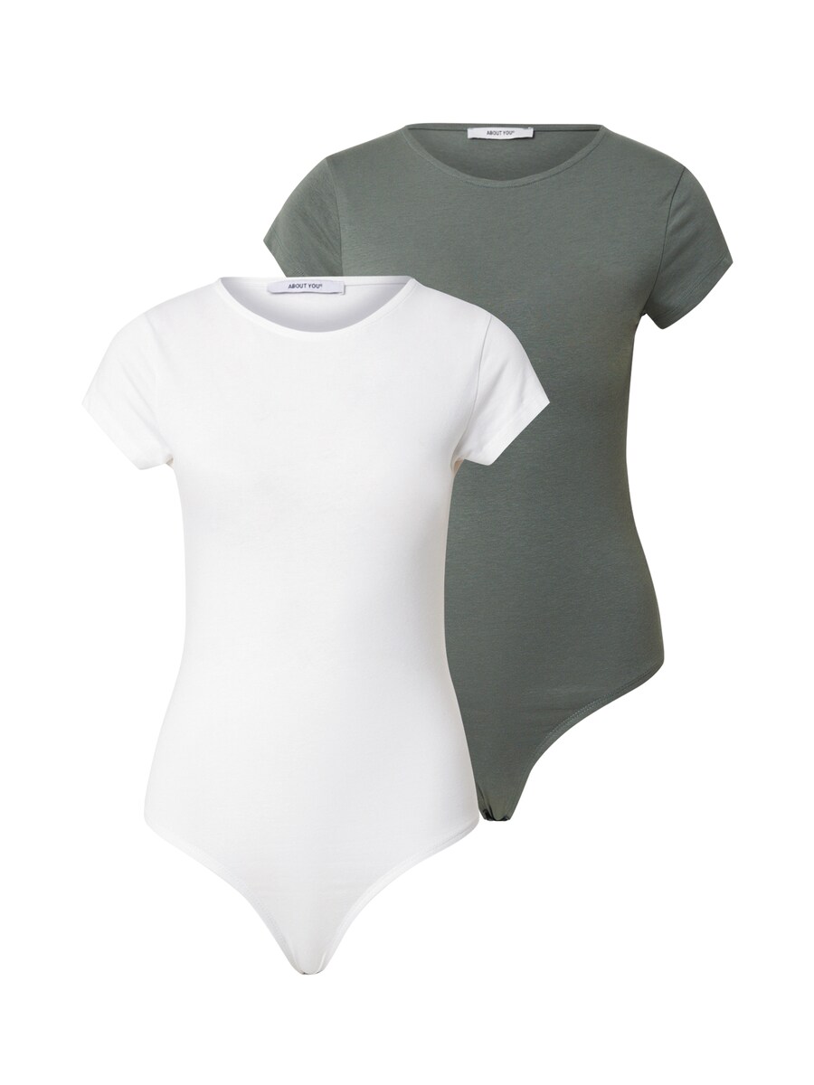 

Боди-рубашка ABOUT YOU Ellinor, цвет Dark green/White