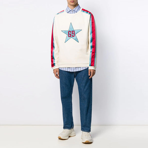 Толстовка sweat street style long sleeves cotton logo white Gucci, белый — фото 4