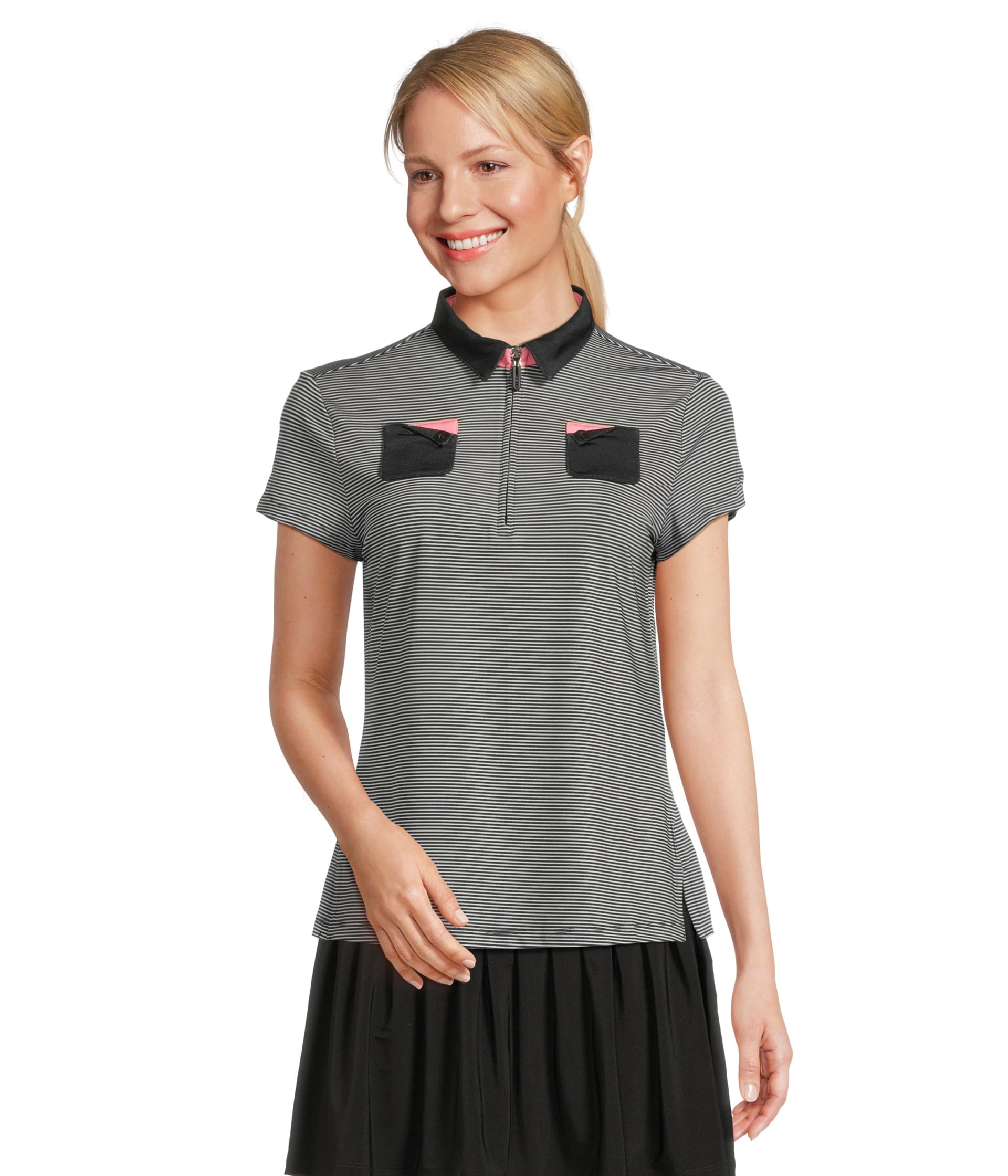 

Топ Jamie Sadock Striped Short Sleeve Top, Jet