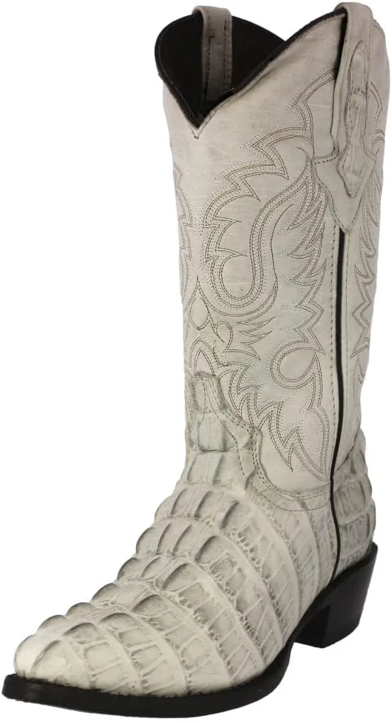 

Мужские вестерн-сапоги Texas Legacy офф-вайт из кожи с рисунком из крокодилового хвоста, белый