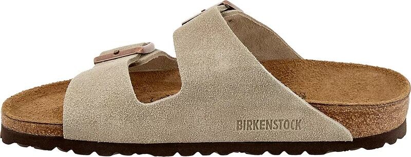 Женские замшевые сандалии Birkenstock Arizona, серо-коричневый — фото 4