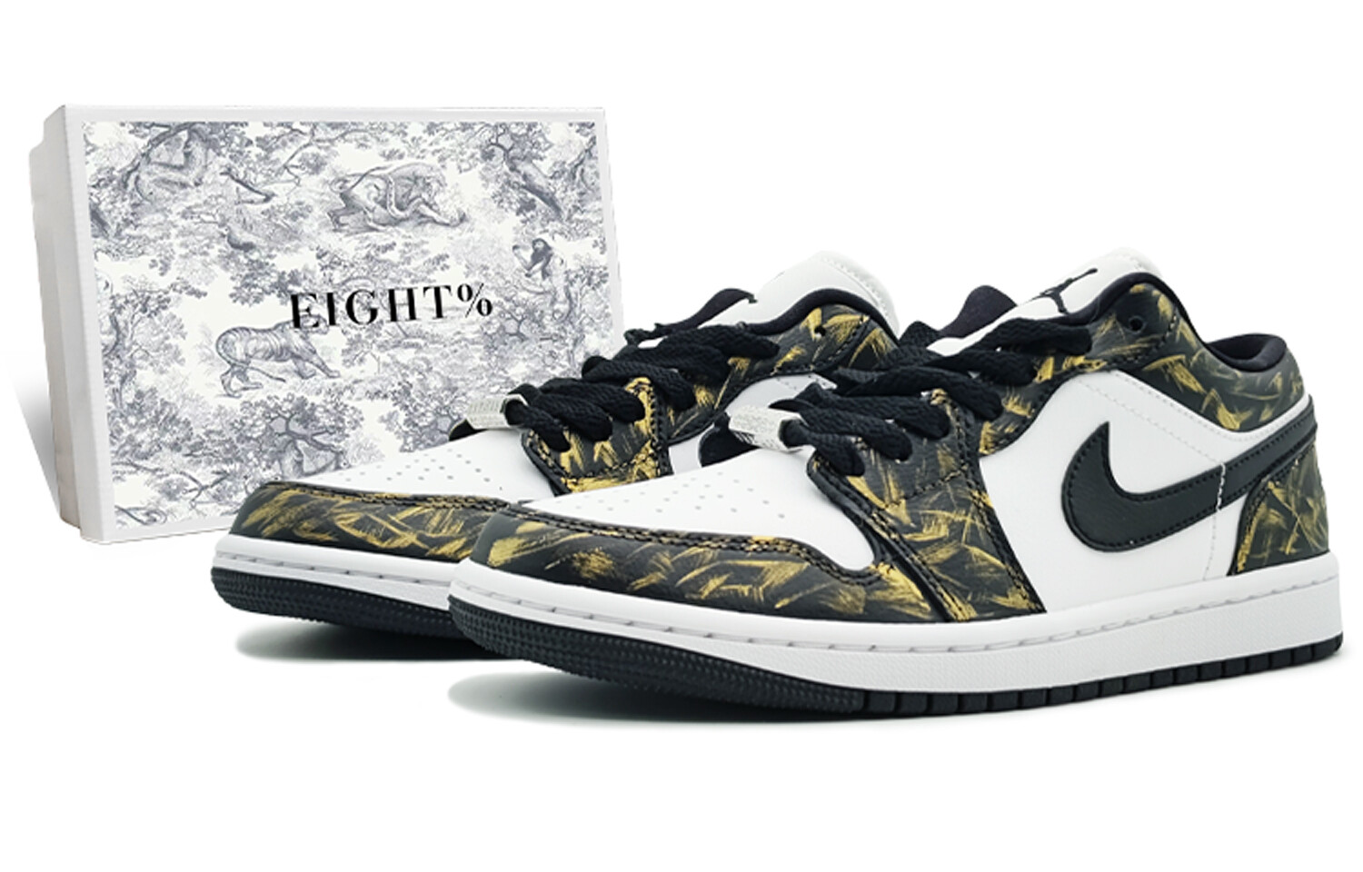 

Кроссовки Air Jordan 1 Vintage Basketball Shoes Women's Low-top Black/Gold/White, золотой, Желтый, Кроссовки Air Jordan 1 Vintage Basketball Shoes Women's Low-top Black/Gold/White, золотой