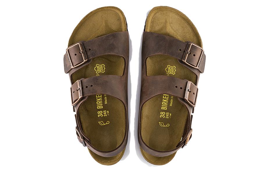 Миланские сандалии на шлейках с двойной перемычкой Birkenstock, Коричневый — фото 4