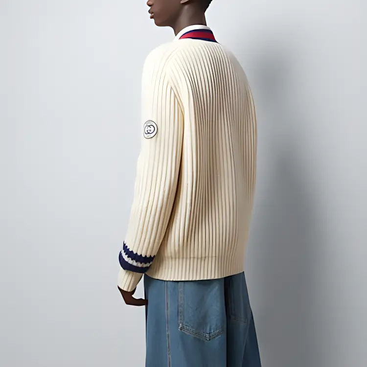Свитер мужской Off White Gucci, кремовый — фото 3