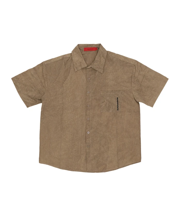 

Мужская рубашка цвета хаки с коротким рукавом Acupuncture, бежевый