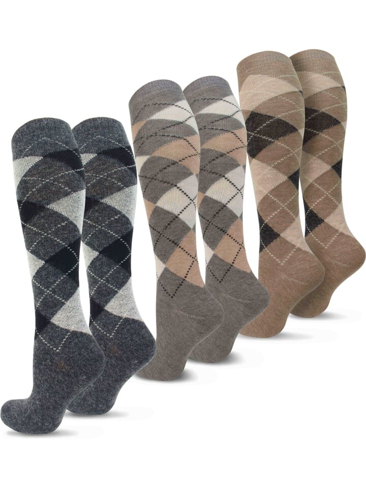 

Носки normani 3 Paar Alpakakniestrümpfe Karo Design, цвет karo-muster