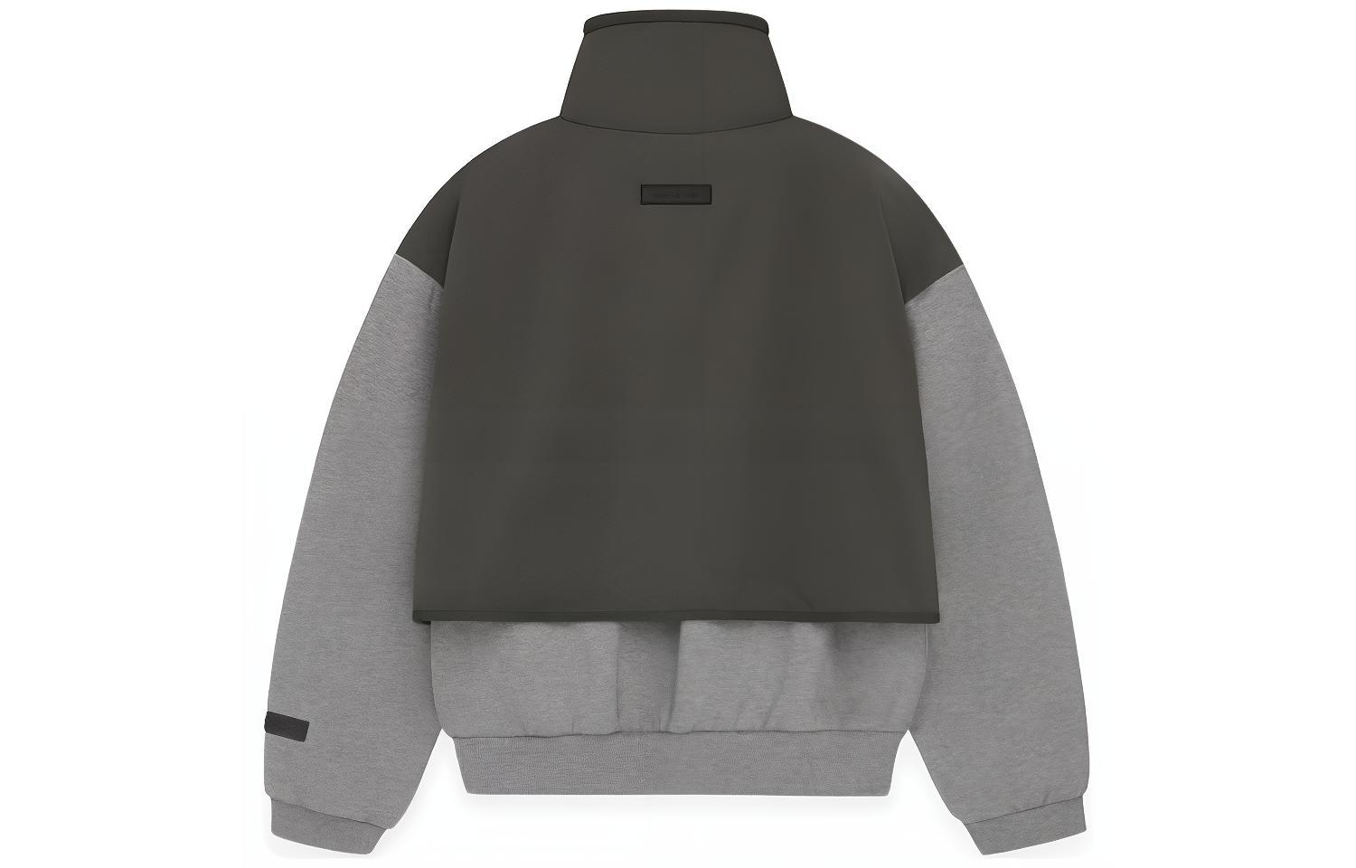 Детский свитер с воротником-стойкой из флиса и нейлона Fear Of God Essentials, серый — фото 4