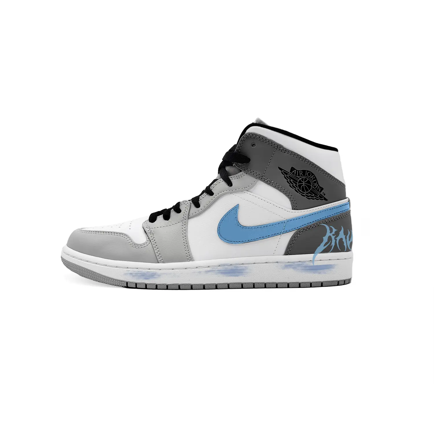 

Jordan Кроссовки Air 1 Phantom Blue Cushioning Mid top Vintage Basketball Shoes мужские синие