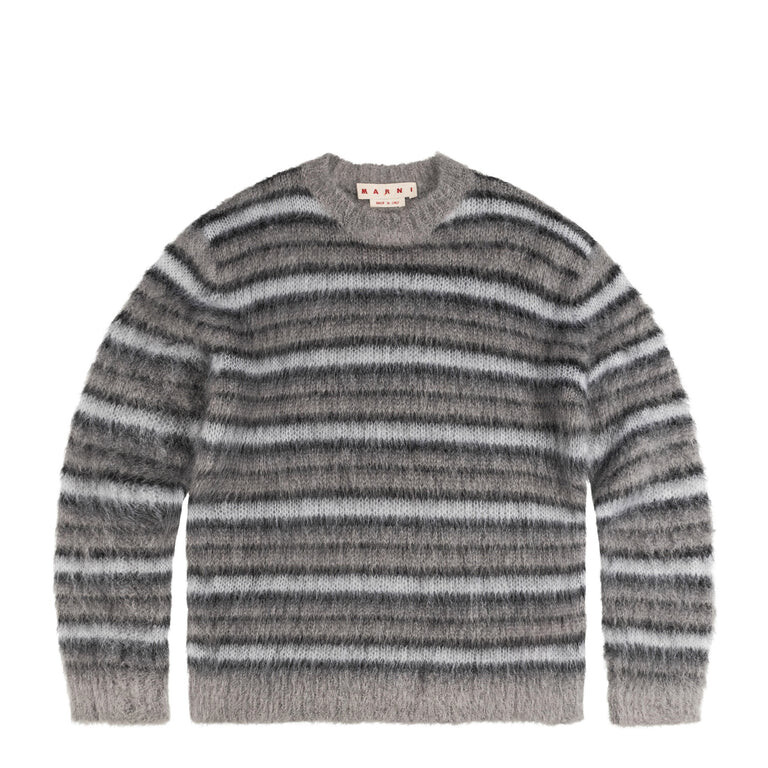 

Свитер fuzzy wuzzy striped mohair sweater Marni, серебряный