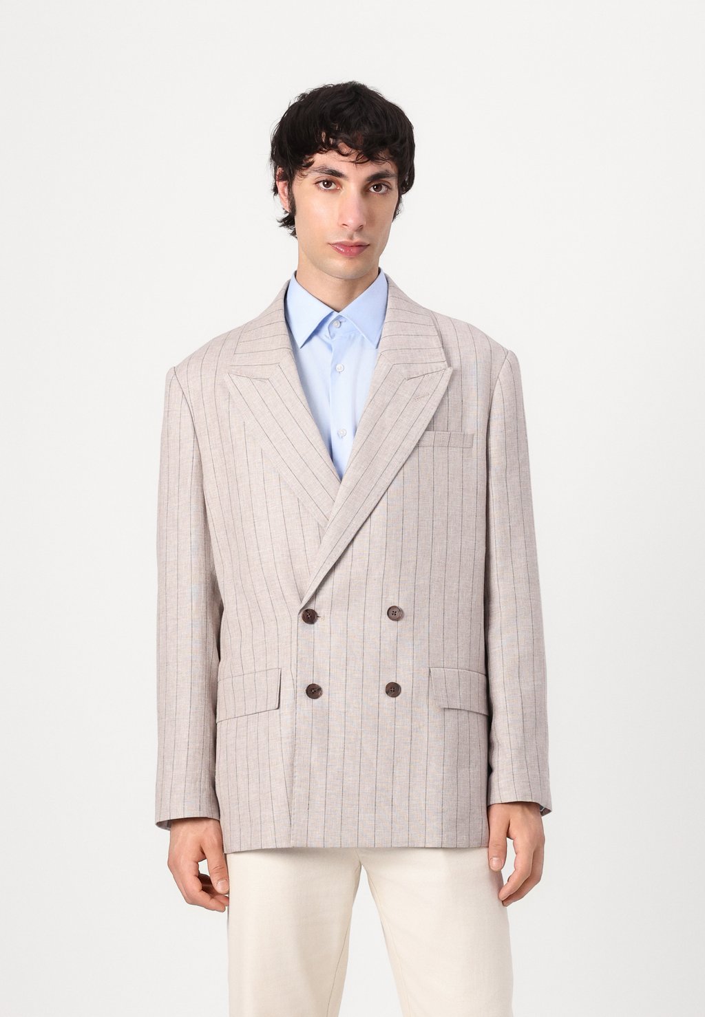 

Пиджак-блейзер SLHRELAXED MALIK SUN PINSTRIPED Selected Homme, бежевый