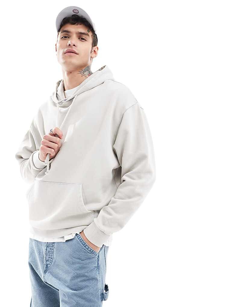 

ASOS DESIGN – Essential – толстовка оверсайз серого цвета с эффектом потертости