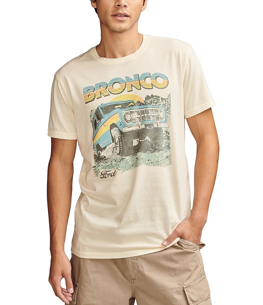 

Футболка с короткими рукавами и рисунком Lucky Brand Retro Bronco, бежевый