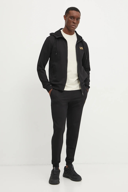 

Хлопковый спортивный костюм Ea7 Emporio Armani, черный
