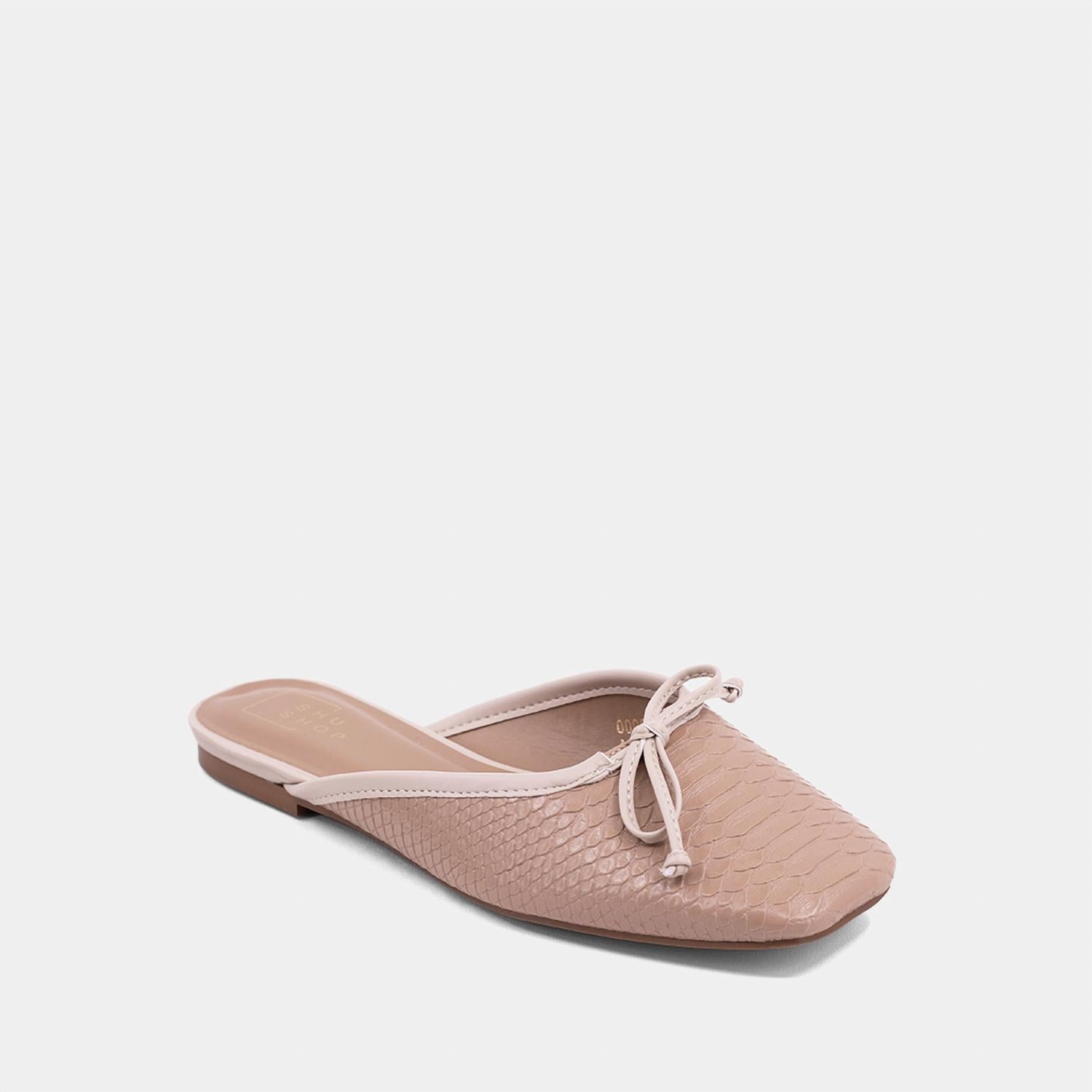 Женские мюли Andrea в цвете "голой змеи" SHU SHOP, Nude Snake