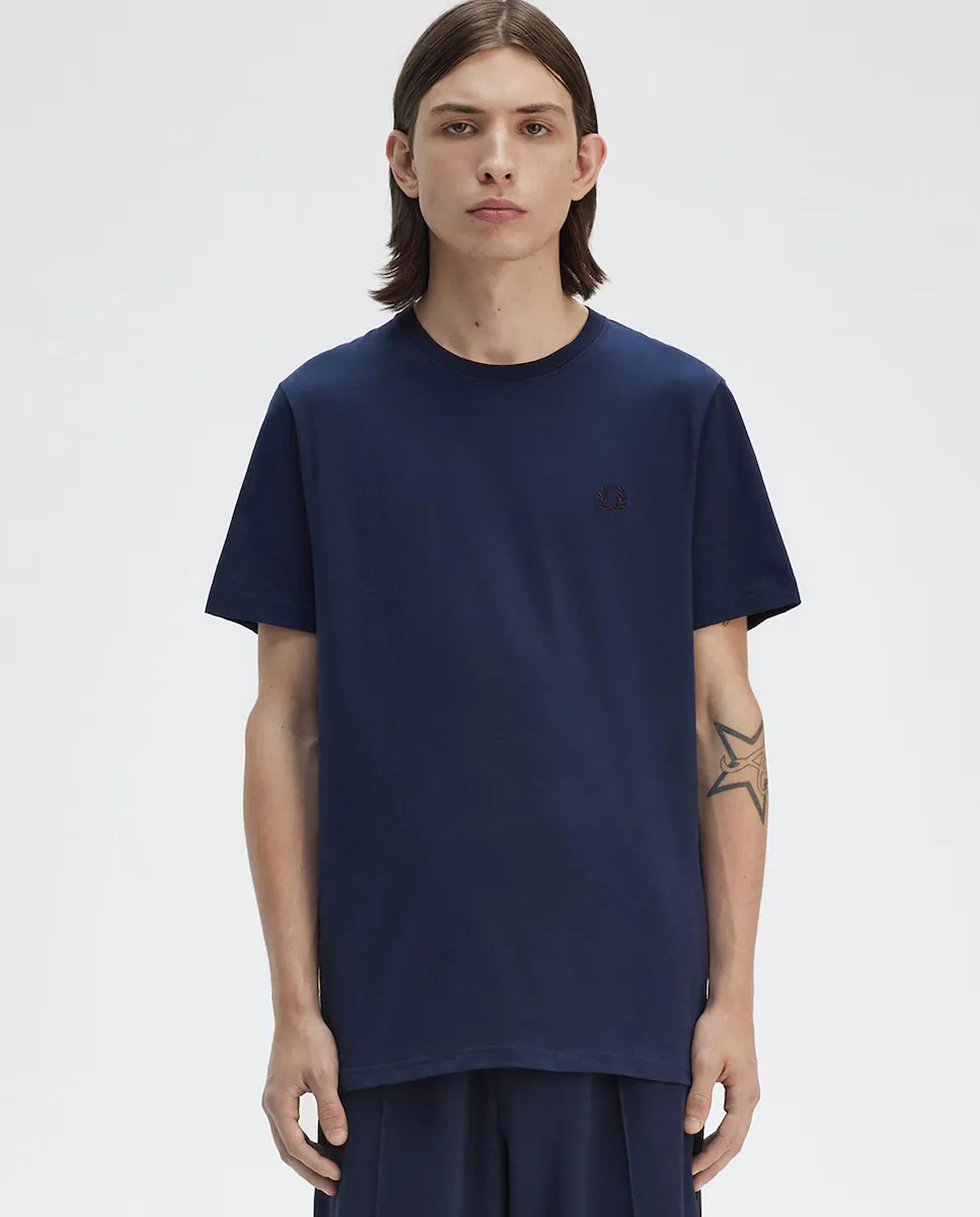 

Мужская футболка с короткими рукавами и круглым вырезом Fred Perry, синий