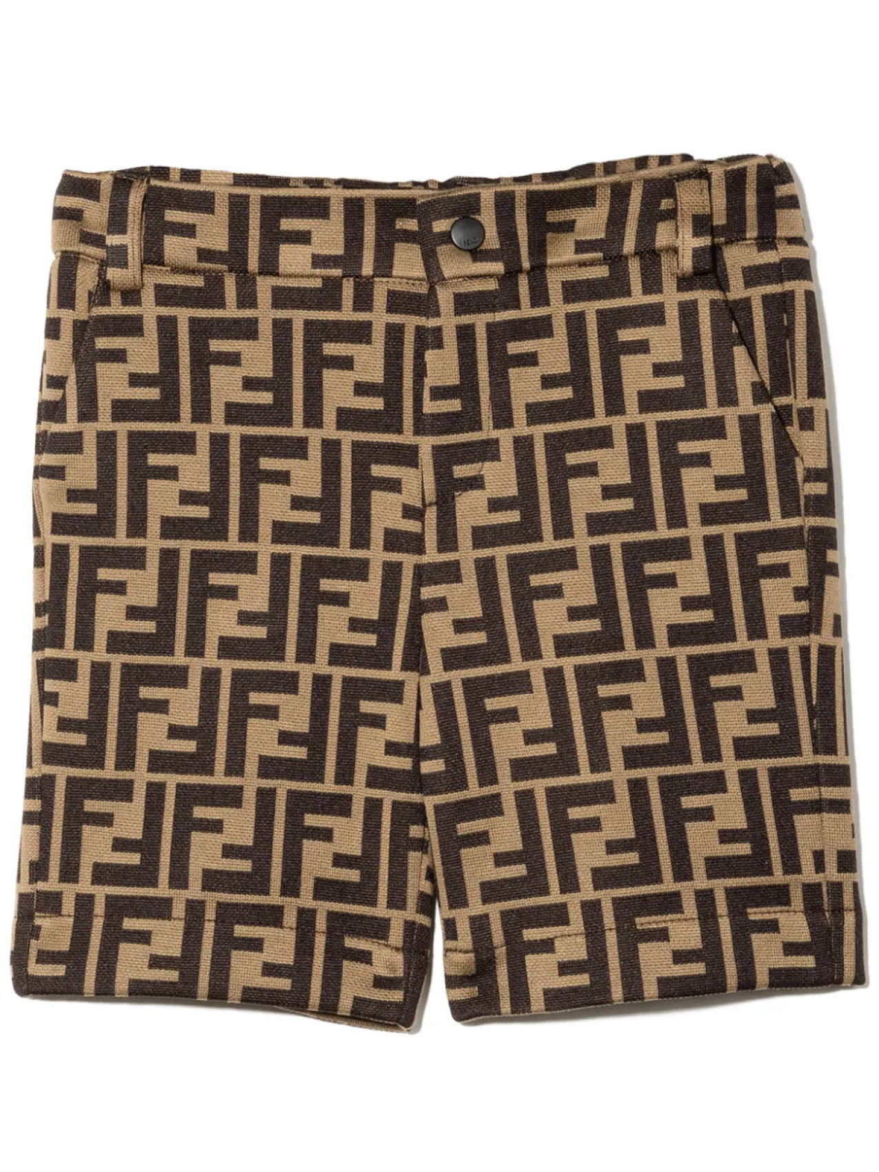 

Шорты с логотипом FF Fendi Kids, коричневый