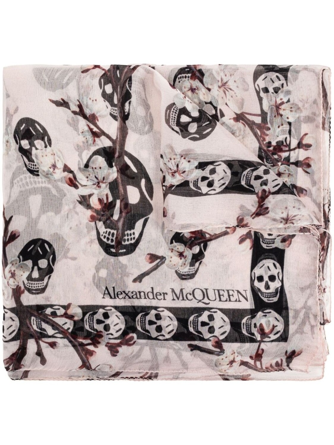 

Alexander McQueen шелковый шарф с мотивом черепа, белый